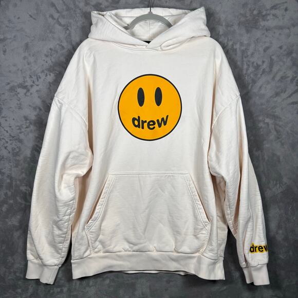 Drew House Cream Smiley Face Mascot Hoodie Size M - Picture 1 of 8